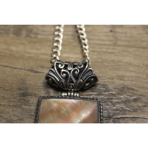 ExEx Claudia Agudelo Pendant Necklace Sterling Abalone Mother of Pearl Jewelry‎ - Picture 7 of 15